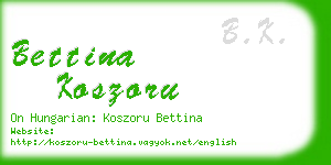 bettina koszoru business card